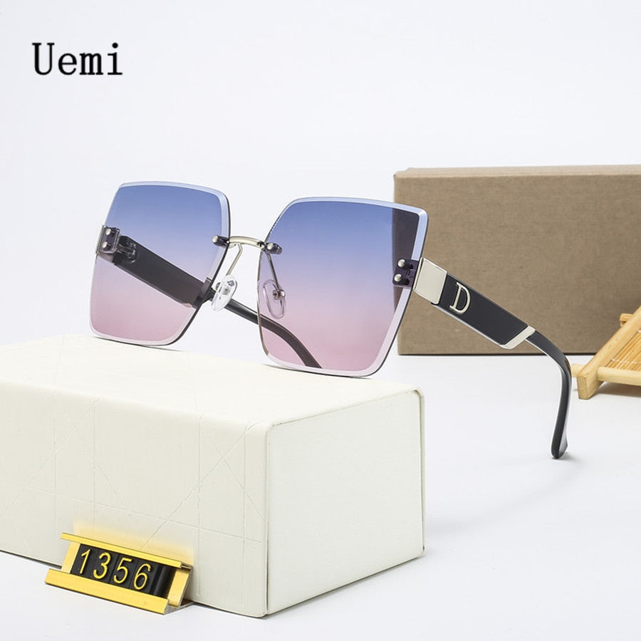 Fashion Luxury Brand Rimless Women Sunglasses