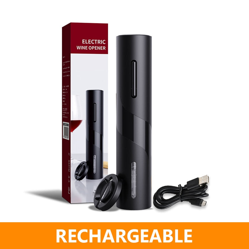Electric Wine Bottle Opener with Foil Cutter One-click Button Rechargeable Automatic