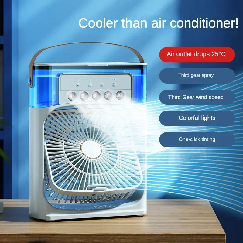 3 In 1 Air Humidifier Cooling USB Fan LED Night Light