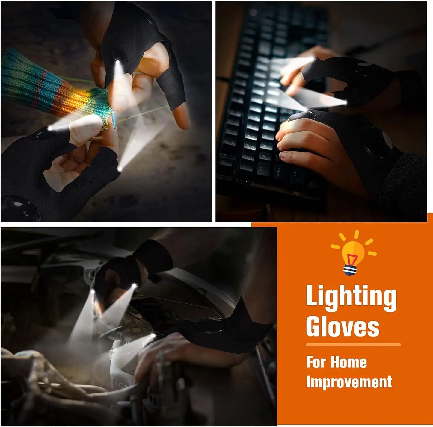 Half Finger Glove with LED