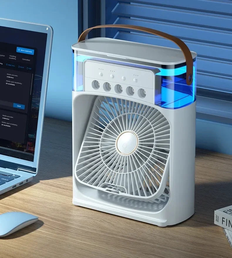 3 In 1 Air Humidifier Cooling USB Fan LED Night Light