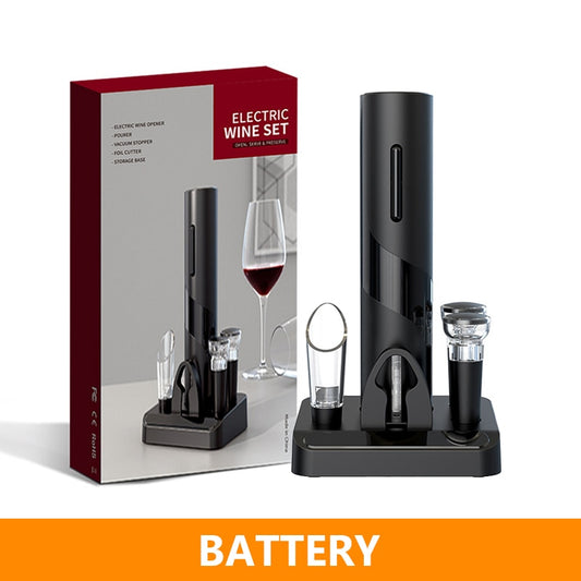 Electric Wine Bottle Opener with Foil Cutter One-click Button Rechargeable Automatic