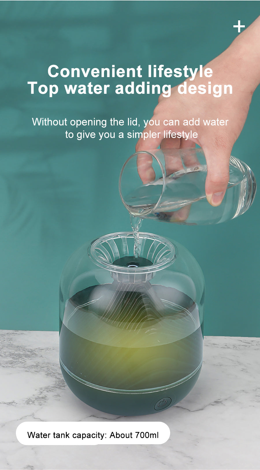 Air Humidifier with Night Light LED - USB
