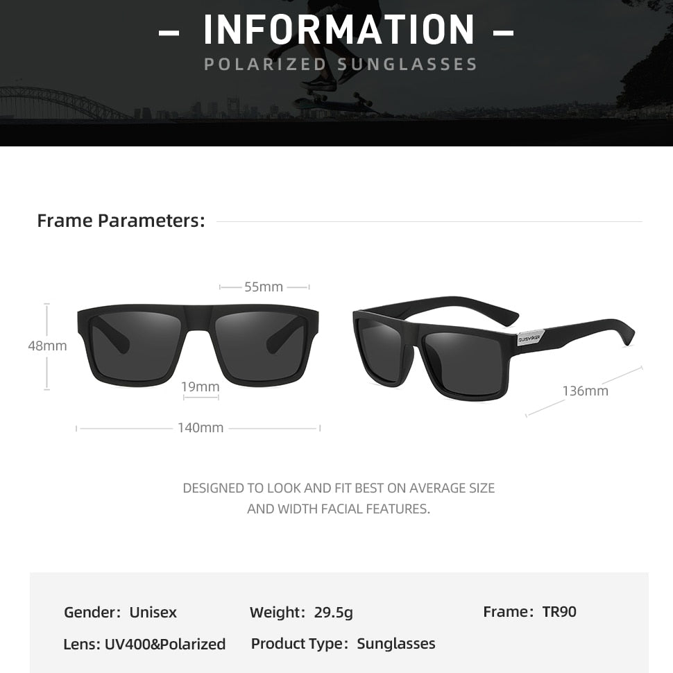 QUISVIKER Polarized Glasses UV400  Sunglasses For Men Women