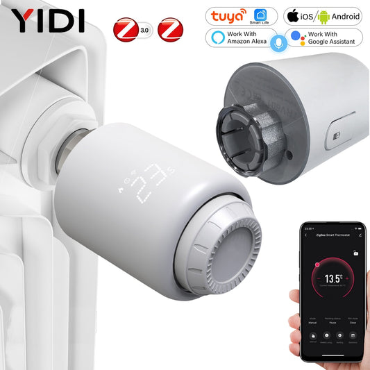 ZigBee 3.0 Smart TRV Tuya Programmable Thermostatic Radiator Valve Wireless Controller Alexa