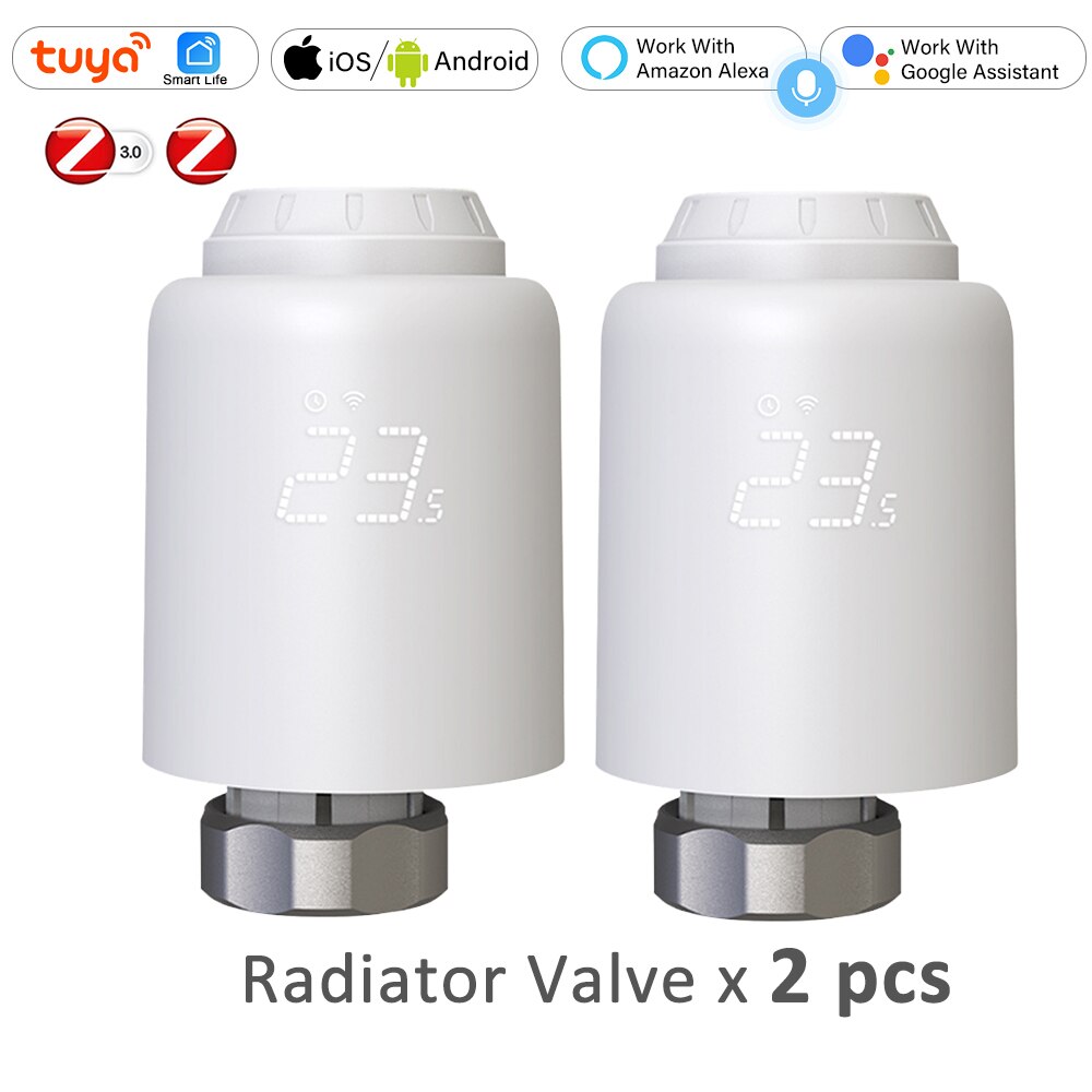 ZigBee 3.0 Smart TRV Tuya Programmable Thermostatic Radiator Valve Wireless Controller Alexa