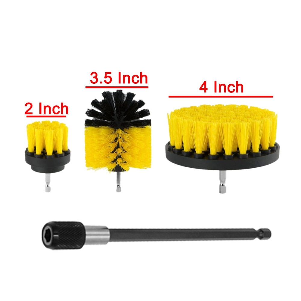 Electric Drill Brush Kit Cleaning For Carpet Glass Car Tires Bathroom Toilet
