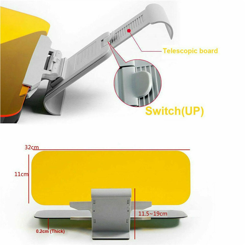 2 in 1 Car Sun Visor HD Goggle Car Day and Night Anti-UV Anti-Dazzle