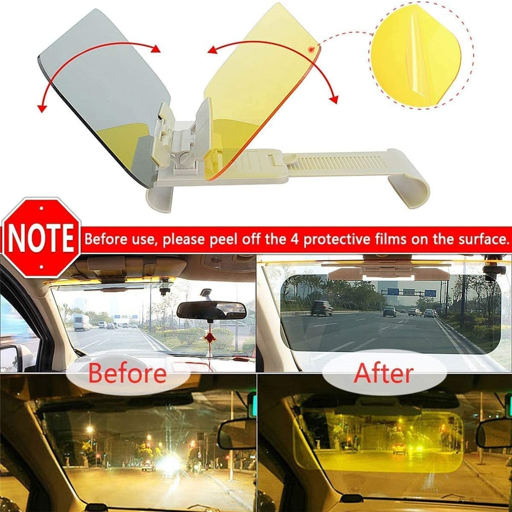 2 in 1 Car Sun Visor HD Goggle Car Day and Night Anti-UV Anti-Dazzle